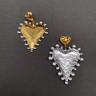 Two-tone Heart 18K Gold Plated S.Steel Earrings