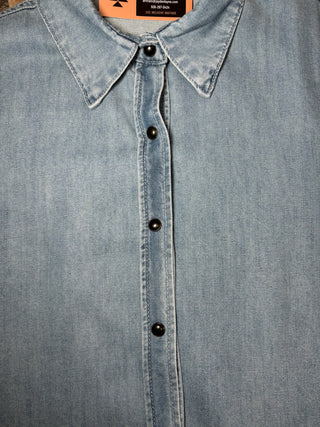 Studded denim button down shirt