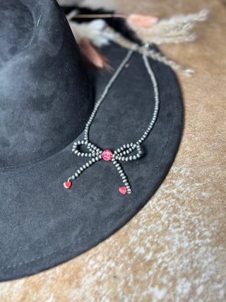 Red Navajo Heart Coquette Necklace