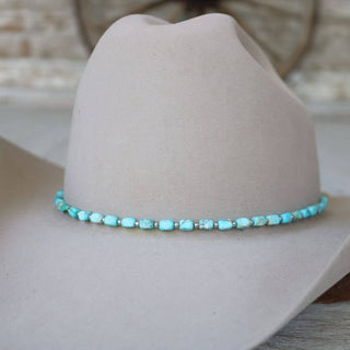 Sky blue chunky turquoise stone hat band West, photo 4