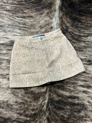 Fawn Print High Rise Five-Pocket Mini Skort