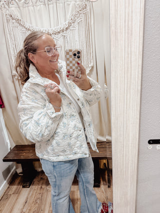 Floral Print Quilted Jacket