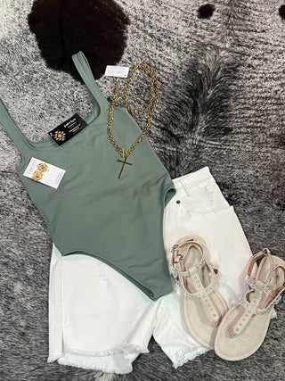 Jade Square neck tank bodysuit