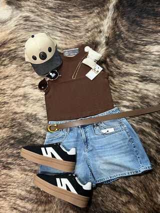 Solid Seamless Crop Tank Top