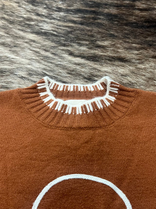Gingerbread Charm Contrast Rib Sweater