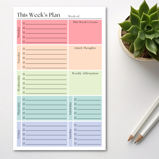 This Week's Plan To-Do List: 50-Page Tear-Off Notepad