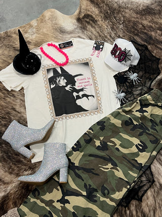 Rhinestone Fluent Sarcasm Witch Tee