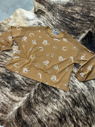 Plus Size Western Print Lounge Set