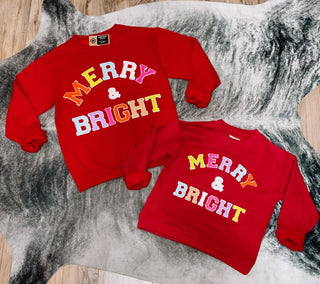 Merry & Bright Chenille Patch Sweatshirt - Jayden Layne