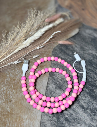Two Tone Pink Cord Phone Charger