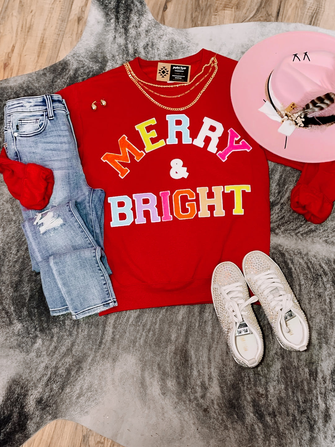 Merry & Bright Chenille Patch Sweatshirt