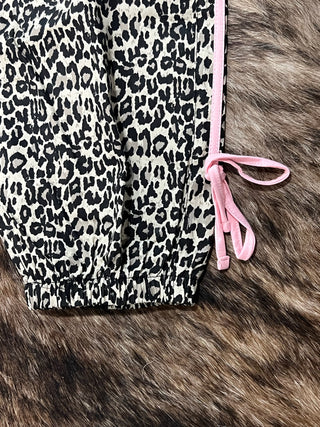 Leopard Drawstring Side Stripe Pants