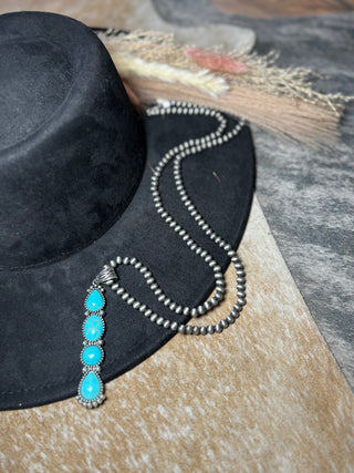Drop turquoise bar Navajo necklace