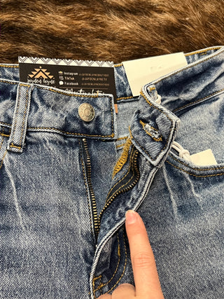 Medium Washed Straight Denim Jeans