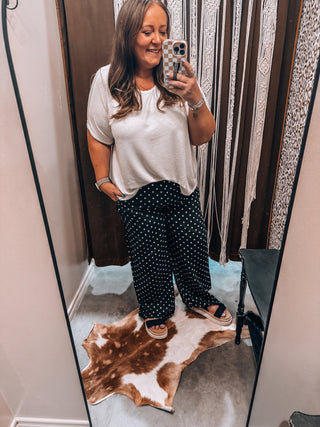 White Ribbed Striped Oversized Short Sleeve Top