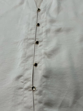 V-neck Metal Button Down Shirt