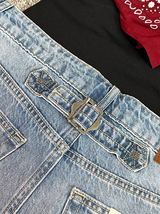 Hidden Jeans High Rise Longline Denim Shorts