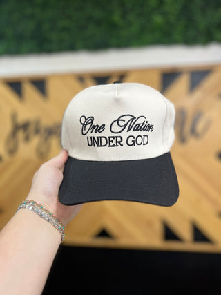 One Nation Under God Two Tone Canvas Trucker Hat