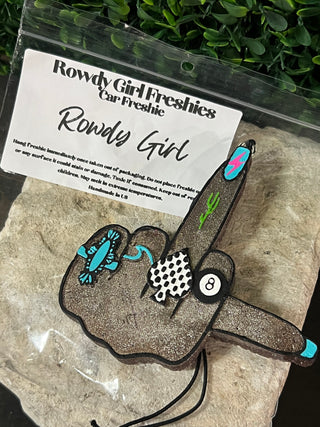 Hand painted punchy middle finger car freshie air freshener, photo 2