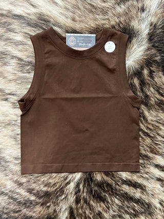 Solid Seamless Crop Tank Top