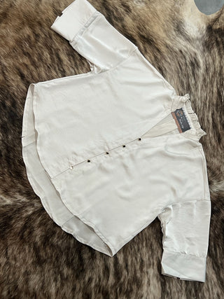 V-neck Metal Button Down Shirt