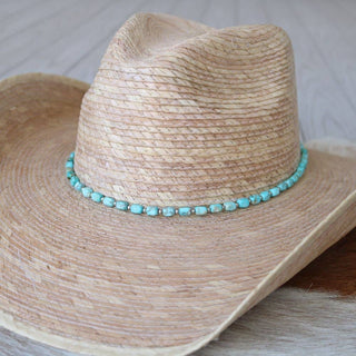 Sky blue chunky turquoise stone hat band West, photo 3