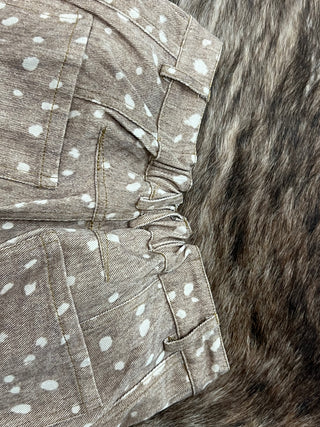 Light Fawn Print Barrel Pants