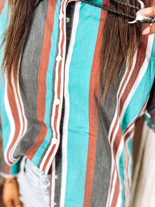 Vintage Brushpopper Pearl Snap Long Sleeve Button Down