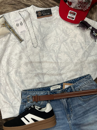 White Camo Crew Neck Sweatshirt