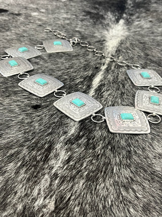 Turquoise Concho Chain Belt