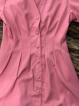 Pleated Balloon Sleeve Waist Mini Fit & Flare Dress