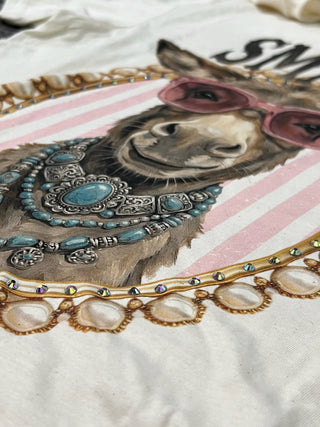 Smart A** Rhinestone Donkey Graphic Tee