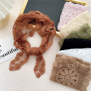 Lace Floral Triangle Scarf