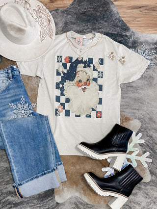 Vintage Checkered Santa tee