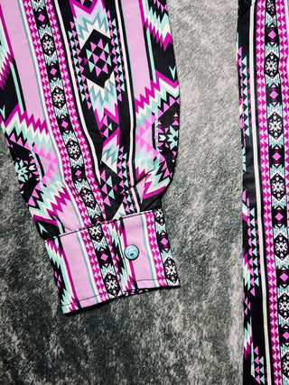 Shay Purple Aztec Snap Shirt - Jayden Layne