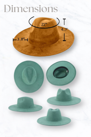 Suede Large Eaves Peach Top Fedora Hat