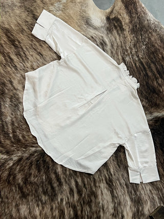 V-neck Metal Button Down Shirt