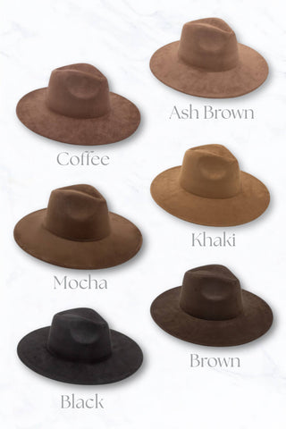 Suede Large Eaves Peach Top Fedora Hat