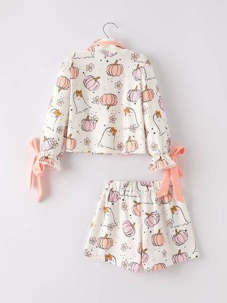 Girls Ghost Pumpkin Pajama Set