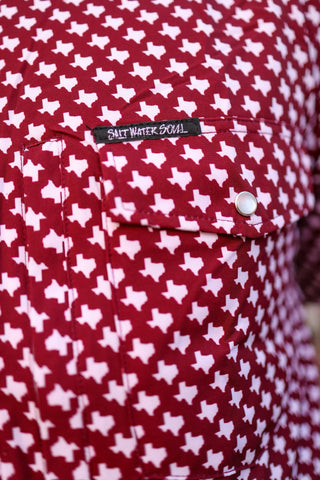 The Maroon Pearl Snap Fishing Shirt