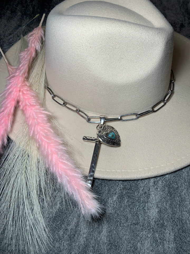 Cross Heart Silver Necklace