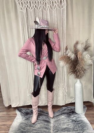 Soft Pink Tall Cowboy Boot - Jayden Layne