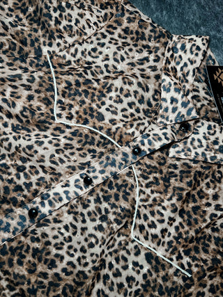 Leopard Sheer Button Down