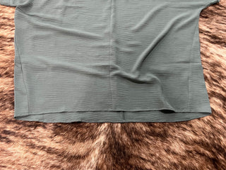 Woven Airflow V-Neck Dolman Short Sleeve Top