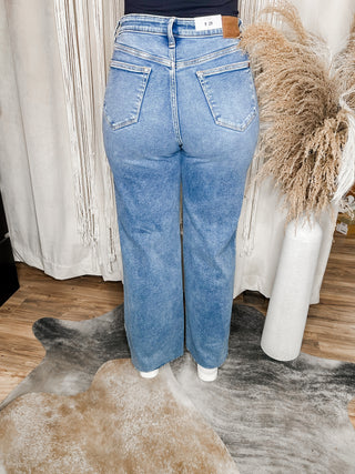 Judy Blue Vintage Wash Wide Leg Denim