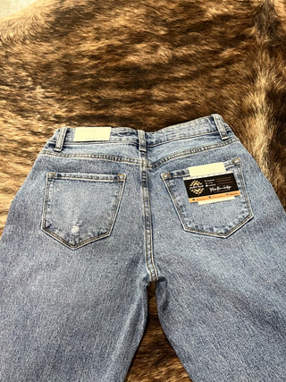 Medium Washed Straight Denim Jeans
