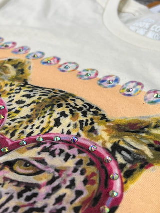 Rhinestone Fancy Leopard Graphic Tee