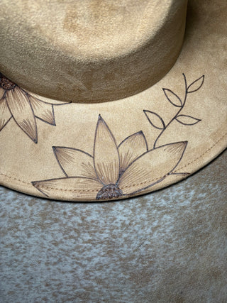 Blair Tan Burned Wide Brim Hat