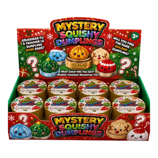 Slow Rise Mystery Dumplings Holiday Edition, Christmas themed squishy toys