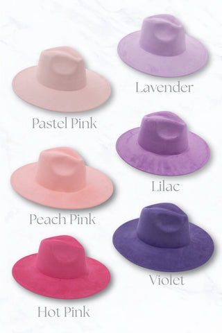 Suede Large Eaves Peach Top Fedora Hat